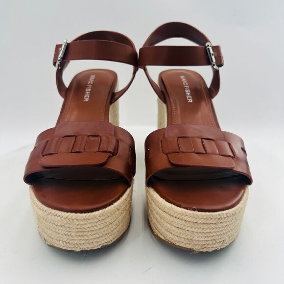 Marc Fisher Viga Espadrille Platform Brown Sandal Size 8.5 - Picture 4 of 11